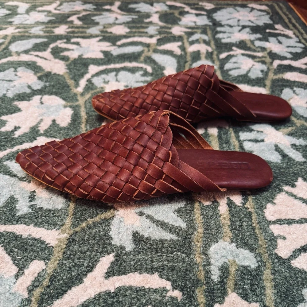 Liberte Leather Woven Mule - Prague Chocolate Slides - Picture 3 of 6